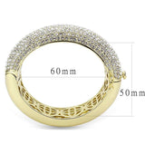 LO4301 - Flash Gold Brass Bangle with Top Grade Crystal in Clear - Alamode - Flyclothing LLC