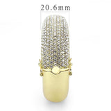 LO4301 - Flash Gold Brass Bangle with Top Grade Crystal in Clear - Alamode - Flyclothing LLC