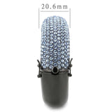 LO4307 - TIN Cobalt Black Brass Bangle with Top Grade Crystal in Aquamarine - Alamode - Flyclothing LLC