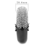 LO4308 - TIN Cobalt Black Brass Bangle with Top Grade Crystal in Clear - Alamode - Flyclothing LLC