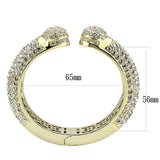 LO4311 - Flash Gold Brass Bangle with Top Grade Crystal in Clear - Alamode - Flyclothing LLC