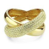 LO4321 - Gold Brass Bangle with Top Grade Crystal in Citrine Yellow - Alamode - Flyclothing LLC