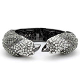 LO4333 - Ruthenium Brass Bangle with Top Grade Crystal in Multi Color - Alamode - Flyclothing LLC