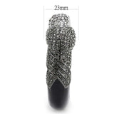 LO4333 - Ruthenium Brass Bangle with Top Grade Crystal in Multi Color - Alamode - Flyclothing LLC