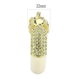 LO4334 - Gold+Rhodium Brass Bangle with Top Grade Crystal in Citrine Yellow - Alamode - Flyclothing LLC