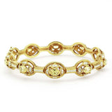 LO4335 - Gold Brass Bangle with AAA Grade CZ in Citrine Yellow - Alamode - Flyclothing LLC