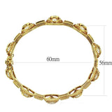 LO4335 - Gold Brass Bangle with AAA Grade CZ in Citrine Yellow - Alamode - Flyclothing LLC