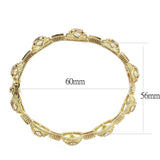 LO4336 - Gold Brass Bangle with Synthetic in Brown - Alamode - Flyclothing LLC