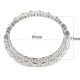 LO4346 - Rhodium Brass Bangle with Top Grade Crystal in Clear - Alamode - Flyclothing LLC