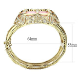 LO4347 - Gold Brass Bangle with Synthetic in Rose - Alamode - Flyclothing LLC