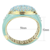 LO4350 - Gold Brass Bangle with Top Grade Crystal in Multi Color - Alamode - Flyclothing LLC