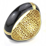 LO4352 - Gold Brass Bangle with Top Grade Crystal in Multi Color - Alamode - Flyclothing LLC