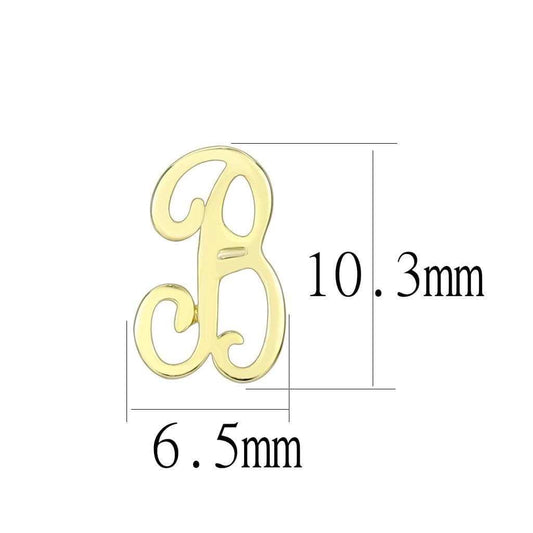 LO4669 - Flash Gold Brass Earrings with No Stone - Alamode - Flyclothing LLC