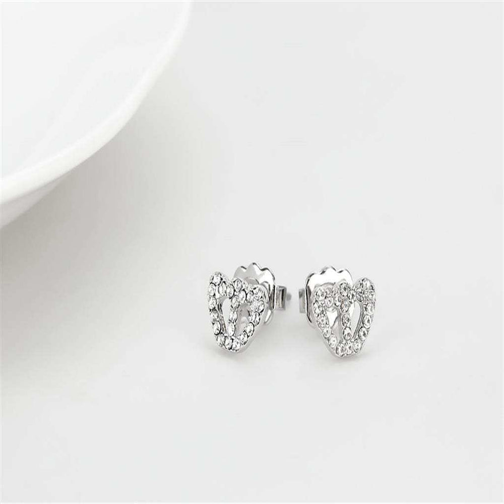 LO4673 - Rhodium Brass Earrings with Top Grade Crystal in Clear - Alamode - Flyclothing LLC