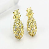 LO4677 - Gold Brass Earrings with Top Grade Crystal in Clear - Alamode - Flyclothing LLC