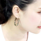 LO4679 - Antique Silver Brass Earrings with Epoxy in Multi Color - Alamode - Flyclothing LLC
