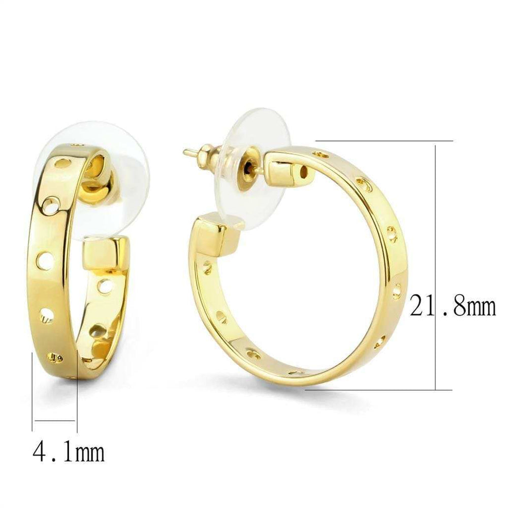LO4681 - Gold Brass Earrings with No Stone - Alamode - Flyclothing LLC