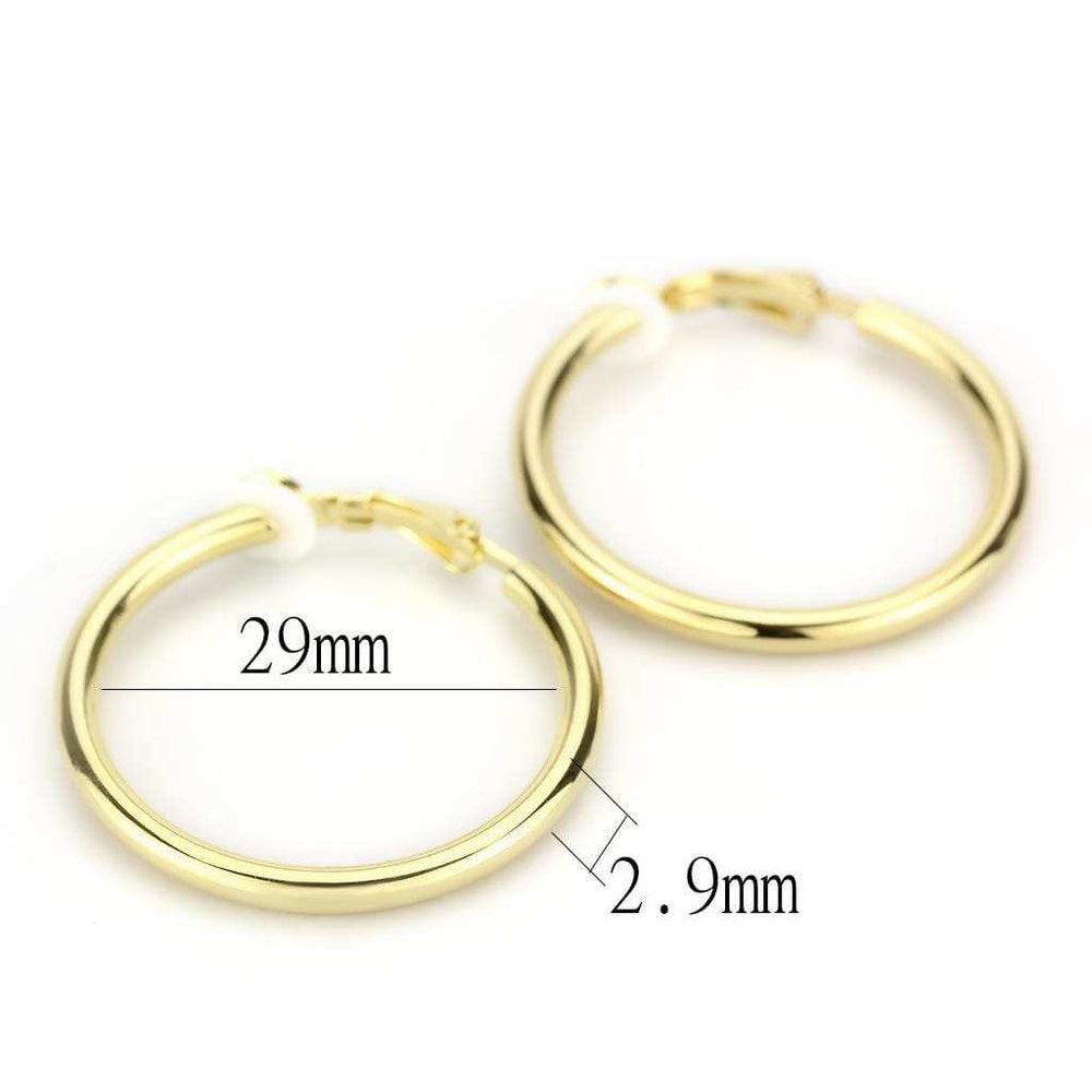 LO4682 - Gold Brass Earrings with No Stone - Alamode - Flyclothing LLC