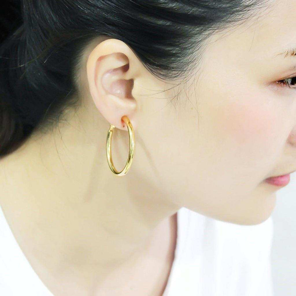 LO4682 - Gold Brass Earrings with No Stone - Alamode - Flyclothing LLC