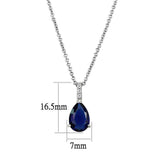 LO4683 - Rhodium Brass Chain Pendant with Synthetic in Montana - Alamode - Flyclothing LLC