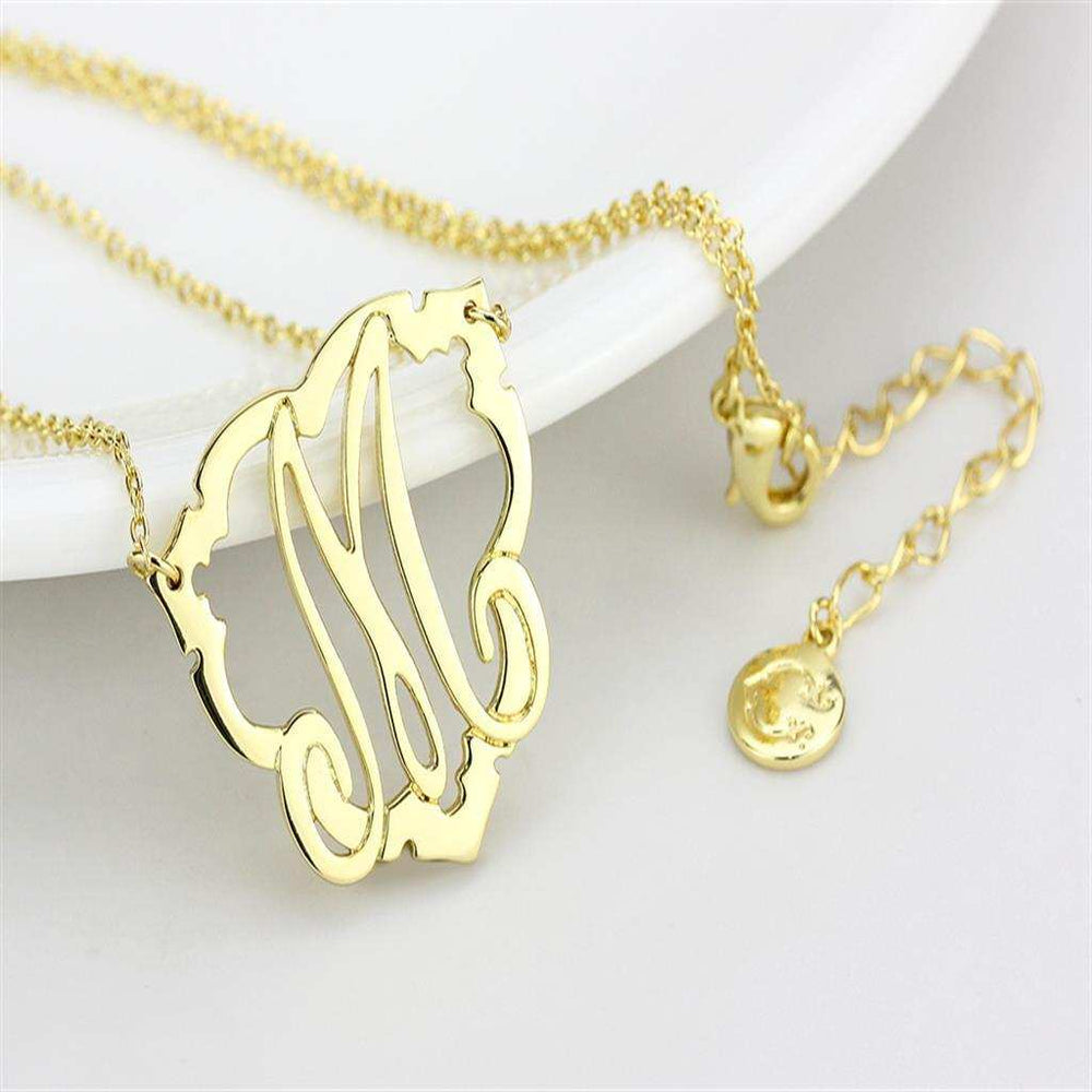 LO4688 - Flash Gold Brass Necklace with No Stone - Alamode - Flyclothing LLC