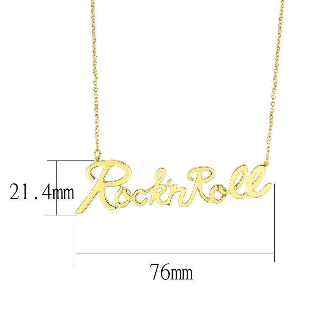 LO4689 - Flash Gold Brass Necklace with No Stone - Alamode - Flyclothing LLC