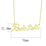 LO4689 - Flash Gold Brass Necklace with No Stone - Alamode - Flyclothing LLC