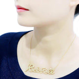 LO4689 - Flash Gold Brass Necklace with No Stone - Alamode - Flyclothing LLC