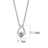 LO4692 - Silver+ e-coating Brass Chain Pendant with AAA Grade CZ in Clear - Alamode - Flyclothing LLC