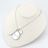 LO4693 - Rhodium+Brushed Brass Necklace with Top Grade Crystal in Light Amethyst - Alamode - Flyclothing LLC