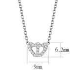 LO4694 - Rhodium Brass Necklace with Top Grade Crystal in Clear - Alamode - Flyclothing LLC