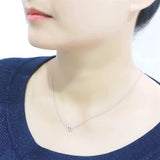 LO4694 - Rhodium Brass Necklace with Top Grade Crystal in Clear - Alamode - Flyclothing LLC