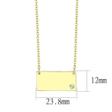 LO4699 - Flash Gold Brass Necklace with Top Grade Crystal in Clear - Alamode - Flyclothing LLC