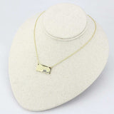 LO4699 - Flash Gold Brass Necklace with Top Grade Crystal in Clear - Alamode - Flyclothing LLC