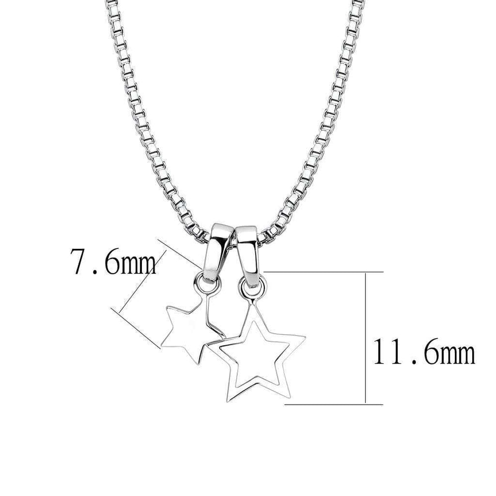 LO4701 - IP rhodium (PVD) Brass Chain Pendant with No Stone - Alamode - Flyclothing LLC