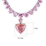 LO4705 - Rhodium Brass Necklace with AAA Grade CZ in Rose - Alamode - Flyclothing LLC