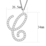 LO4708 - Imitation Rhodium Brass Chain Pendant with Top Grade Crystal in Clear - Alamode - Flyclothing LLC