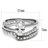 LO4712 - Rhodium Brass Ring with AAA Grade CZ in Clear - Alamode - Flyclothing LLC