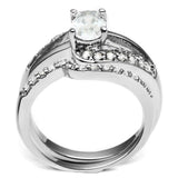 LO4712 - Rhodium Brass Ring with AAA Grade CZ in Clear - Alamode - Flyclothing LLC