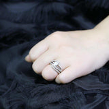 LO4712 - Rhodium Brass Ring with AAA Grade CZ in Clear - Alamode - Flyclothing LLC