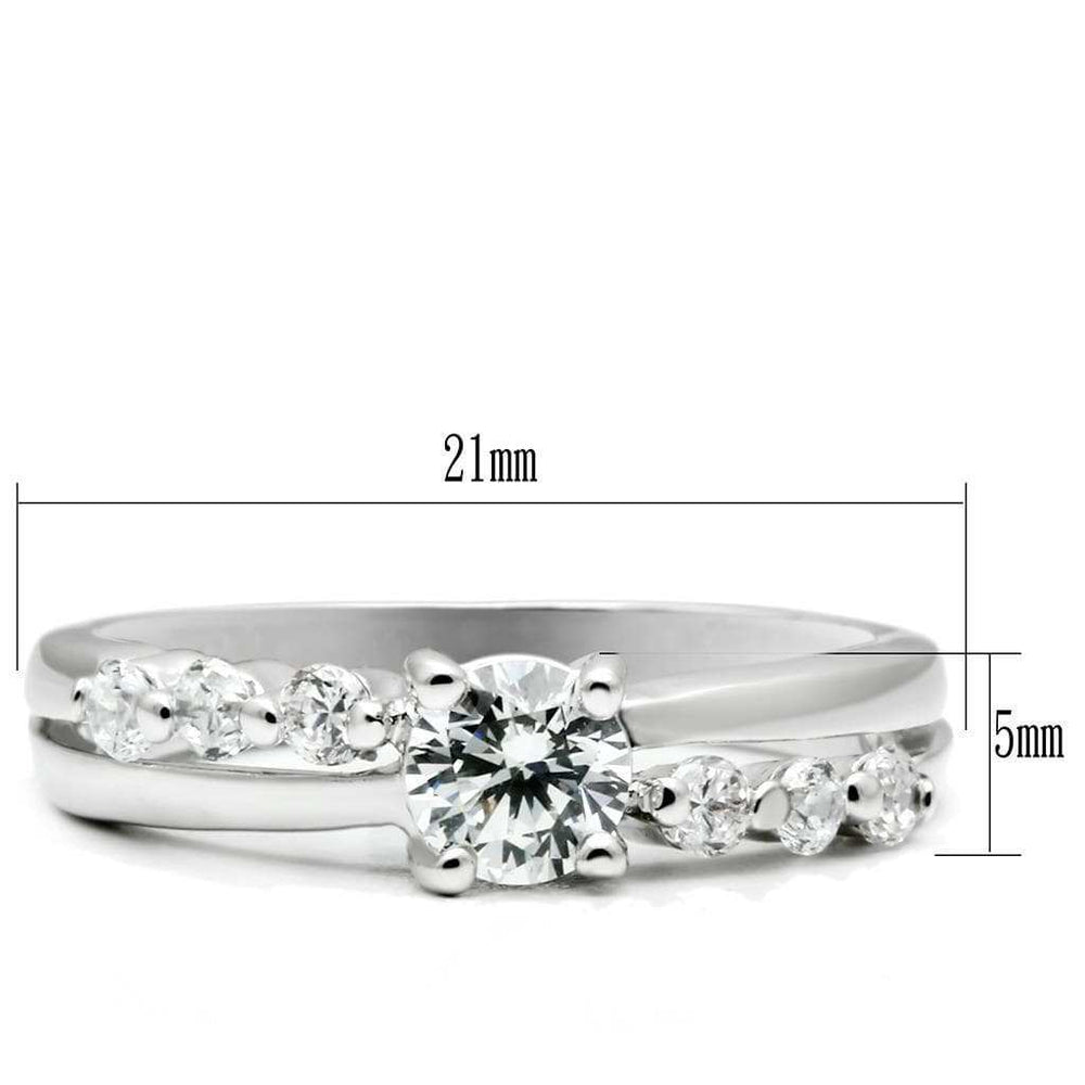 LO4713 - Rhodium Brass Ring with AAA Grade CZ in Clear - Alamode - Flyclothing LLC