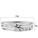 LO4713 - Rhodium Brass Ring with AAA Grade CZ in Clear - Alamode - Flyclothing LLC