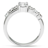 LO4713 - Rhodium Brass Ring with AAA Grade CZ in Clear - Alamode - Flyclothing LLC