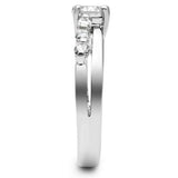 LO4713 - Rhodium Brass Ring with AAA Grade CZ in Clear - Alamode - Flyclothing LLC