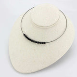 LO4725 - Ruthenium White Metal Necklace with Synthetic Synthetic Glass in Jet - Alamode - Flyclothing LLC