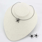LO4726 - Ruthenium White Metal Jewelry Sets with Top Grade Crystal in Jet - Alamode - Flyclothing LLC