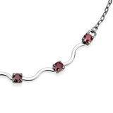 LO4730 - Ruthenium White Metal Necklace with AAA Grade CZ in Siam - Alamode - Flyclothing LLC