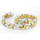 LO4736 - Gold+Rhodium Brass Bracelet with AAA Grade CZ in Clear - Alamode - Flyclothing LLC