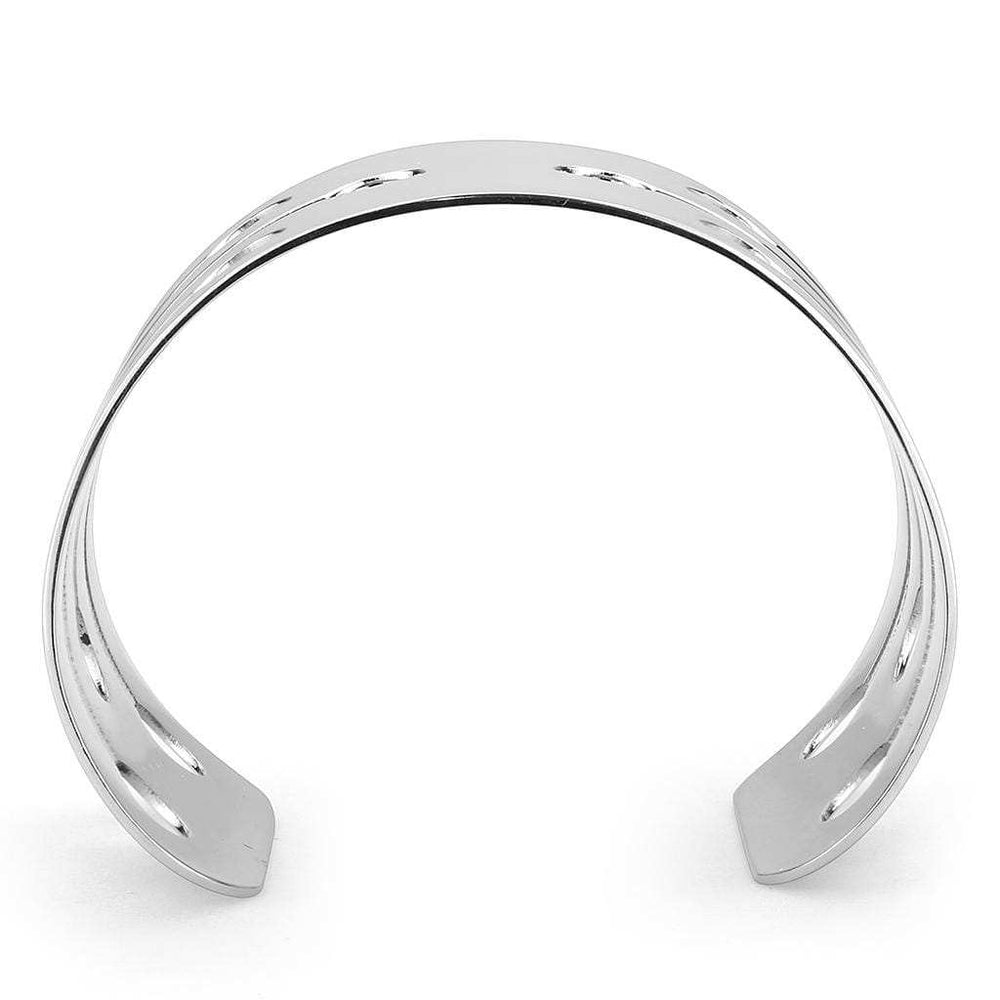 LO479 - Stainless Steel Bangle with No Stone - Alamode - Flyclothing LLC