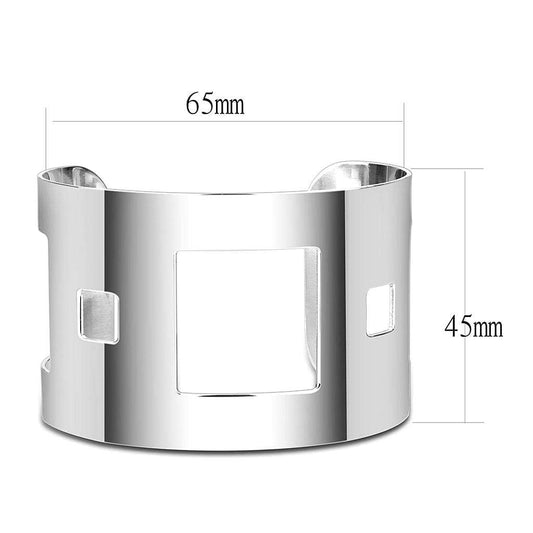 LO482 - Stainless Steel Bangle with No Stone - Alamode - Flyclothing LLC